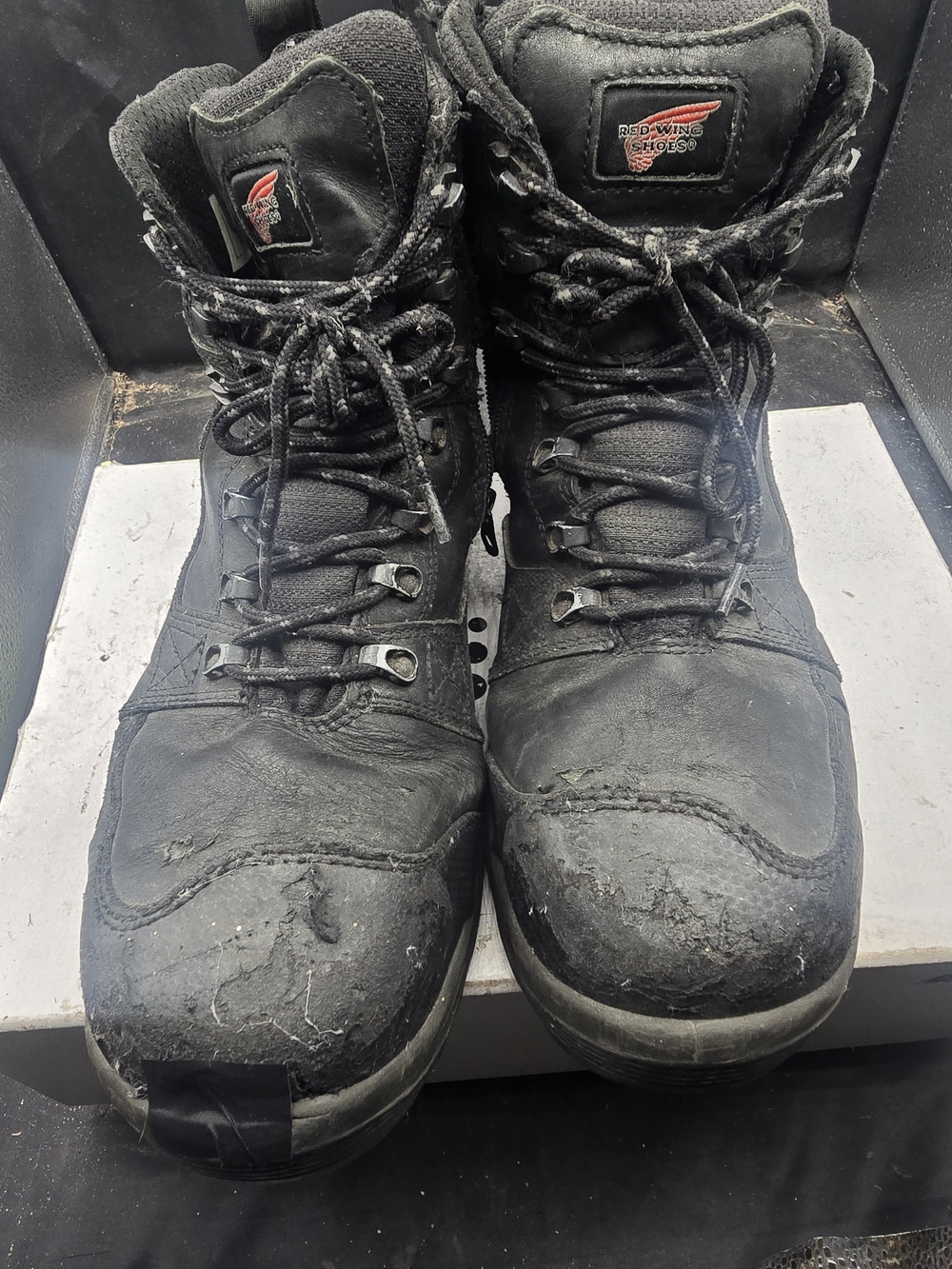 Red Wing Shoes Black Men's Lace-Up Work Boots